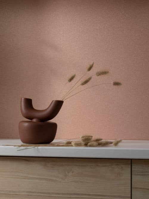 Living room with brown wall and accents with mocha mousse by pantone